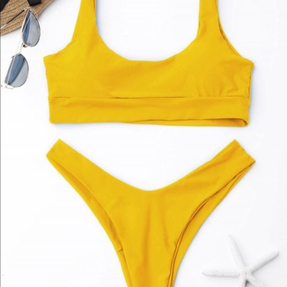 Zaful scooped high cut bikini set